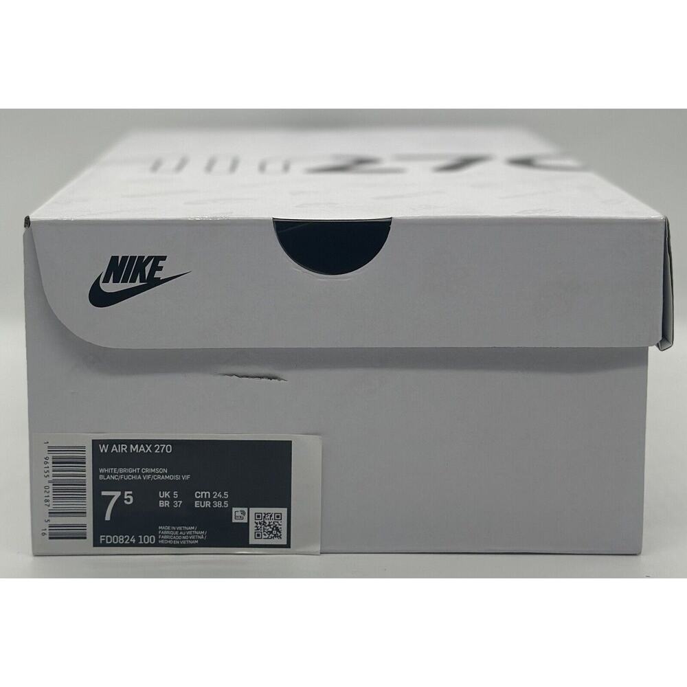 Gently used Nike Air Max 270 Fuchsia Dream Crimson White FD0824-100 Size 7.5 - Picture 7 of 7